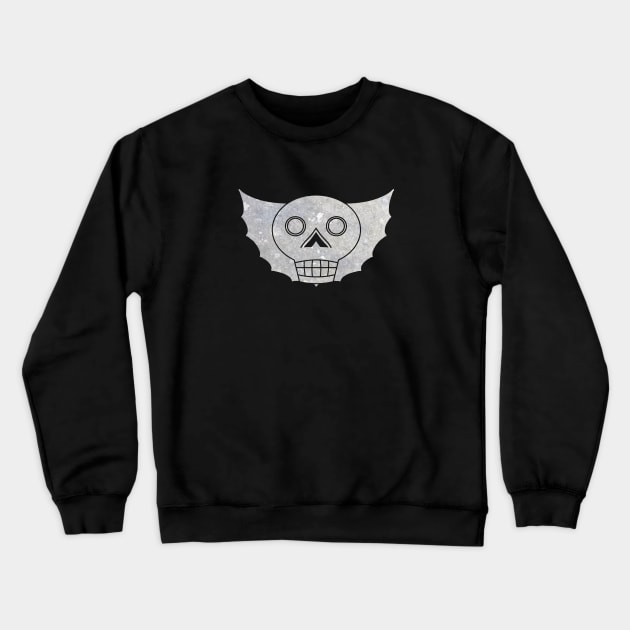 Bat Winged Skull - Stone Crewneck Sweatshirt by RawSunArt